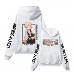 &bdquo;Demon Slayer&ldquo; anime megztinis &bdquo;Shinazugawa Sanemi&ldquo; su gobtuvu &bdquo;Shinazugawa Sanemi Print&ldquo; su gobtuvu Vyri&scaron;ki moteri&scaron;ki drabužiai Laisvi laisvi gatvės drabužiai &bdquo;Harajuku&ldquo; unisex megztinis XS balta