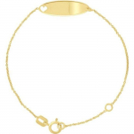 Bracelet Enfants - L&Eacute;A & ARTHUR - Gourmette C&oelig;ur Ajour&eacute; - Or Jaune 375 - Maille For&ccedil;at - 12 &agrave; 14 cm