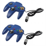 2 pcs de contr&ocirc;leur de jeu Manette pour Nintendo 64 N64 - Bleu profond