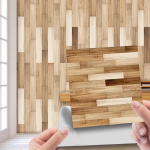 20 vnt PVC lipnūs vandeniui atsparūs medžio grūdų plytelių lipdukai virtuvės vonios sienos lipdukai Svetainės miegamojo tapetai Namų dekoras 10x10cm-20pcs
