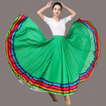 &Scaron;ifono kvadratinio &scaron;okio &scaron;okių sijonas &Scaron;okių pasirodymo kostiumas Ilgas sijonas Etninis stilius Klasikinio &scaron;okio sijonas Moteri&scaron;kas XS žalia