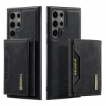 2 viename Nuimamas piniginės kortelės laikiklis telefono dėklas, skirtas Samsung Galaxy S25 S24 S22 Ultra Plus S23 S21 FE A54 A34 A15 A55 odinis dangtelis For Samsung S25 Ultra juoda