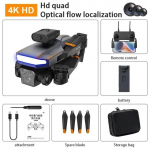 2024 Naujas P18 RC Dronas 8k HD ESC Trys Kameros Optinio Srauto Pozicionavimas WIFI FPV Kliūčių Vengimas Fotografija Sulankstomas Bekolektorinis Kvadkopteris Žaislas Dovana 4K 1 battery juoda