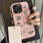 Oda primenantis telefono dėklas iPhone 11 13 16 Pro Max iPhone XR XS Max 14 15 Pro Max 12 13 Pro Max 16 Plus 13 Pro 14 Pro, animacinis, dažytas, makarono spalvų iPhone 16 Pro Max rožinė