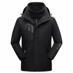 Moteri&scaron;ka 3 viename žieminė striukė, sniego striukė, vandeniui atspari, vėjui atspari, flisinė, su pamu&scaron;alu ir parka. XL juoda