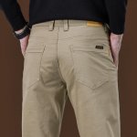 Vyri&scaron;kos Honkongas 2025 pavasaris/vasara grynos medvilnės laisvo kirpimo tiesios verslo kelnės 36