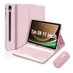 &bdquo;Samsung A9 Plus&ldquo; plan&scaron;etinio kompiuterio dėklas su S9 FE nuimama &bdquo;Bluetooth&ldquo; klaviatūra ir pele &ndash; A78 apsauginis dangtelis Tab A9plus