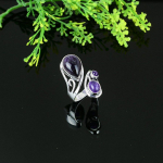 Sage Amethyst Handmade 925 Sterling Silver Jewelry Ring Size 8 q3j66