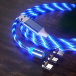 Xx lueur led &eacute;clairage charge rapide magn&eacute;tique usb type c c&acirc;ble c&acirc;ble magn&eacute;tique usb micro chargeur c&acirc;ble fil pour huawei iphone