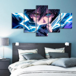 Japonijos anime protagonistas 5 skydelių drobės paveikslėlio spaudinys sieninis paveikslas drobės tapyba sienos dekoras gyvenamajam kambariui plakatas be rėmelių 20x35cm*2 20x45cm*2 20x55cm*1
