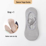 Neslystančios kryžiuotos juostelės jogos ir pilateso kojinės vidaus fitnesui juoda