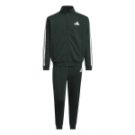 Adidas V sportinis kostiumas, patogus dryžuotas logotipo palaidinė su apykakle ir mink&scaron;tomis rankogaliais, laisvalaikio sportinis komplektas vyrams, tamsiai žalias JZ0110 3XL