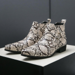 Prabangus Dizainerio Nauji Vyri&scaron;ki Smailūs Rock Punk Gyvatės Odos Laisvalaikio Ankle Boots Vyri&scaron;ki Žieminiai Auk&scaron;ti Batai Zapatos Hombre 38