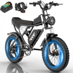 Elektrinis dviratis YVY 20 1500W variklis suaugusiems Ebike maksimalus greitis 50 km/h 48V 20AH maksimalus nuvažiuojamas atstumas 90 km priekinės &scaron;akės amortizacija juodas C20 48V 20AH juoda
