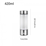 Ne&scaron;iojamas vandenilio turtingo vandens puodelis 420 ml Maistinio lygio vandens puodelis Nuimamas gėrimo butelis Automobiliniai elektriniai prietaisai Laukui sidabras