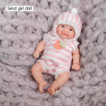 Miela 15cm vientiso silikono atgimimo lėlė Vivienne, tampri mink&scaron;ta oda, naujagimio lėlė, ry&scaron;kios veido i&scaron;rai&scaron;kos simuliacija, kūdikių lėlės vaikams, Kalėdų dovana girl doll