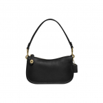 Coach Swinger 20 Vienspalvė Užtrauktuku Uždarymo Odinė Mahjongo Rankinė Pečių Mai&scaron;as Maži Moteri&scaron;ki Krep&scaron;iai Juoda C2643-B4BK Basic Set (Bag+Dust Bag)