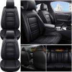 Universal 5-Seat PU Leather Car Seat Covers Full set Front Rear Seat Cushion Anti-scratch Protection Four Season juoda