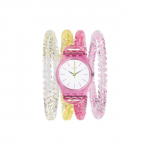 Swatch Originals Series Kvarcinis mechanizmas Atsparus vandeniui 30M Laikrodis Baltas ciferblatas Plastikinis korpusas Plastikinis dirželis Moteri&scaron;ki laikrodžiai LP145 White Dial