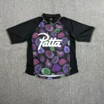 PATTA retro ra&scaron;tuotas trumpomis rankovėmis POLO mar&scaron;kinėlis vyri&scaron;kas ir moteri&scaron;kas atlapotas greitai džiūstantis sportinis futbolo mar&scaron;kinėlis laisvalaikio universalus madingas T-shirt L juoda