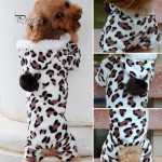 Leopard Pet Puppy Drabužiai Hoodie Kombinezonas Pižama Outwear M