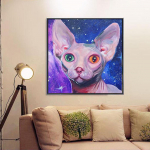 DP 5D deimantinis siuvinėjimas Visi&scaron;kai apvalus kri&scaron;tolinis deimantinis dažymas kačių kryželiu 30*30 cm