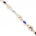 Les Tr&eacute;sors De Lily [D7346] - Bracelet Argent 'Dolphins' Bleu argent&eacute; - 7 mm