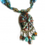 Les Tr&eacute;sors De Lily [D8907] - Collier 'Princesse Tib&eacute;taine' Turquoise Marron turkis
