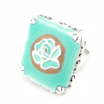 Les Tr&eacute;sors De Lily [E0302] - Bague Cr&eacute;ateur 'Geisha' Turquoise mėlyna