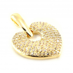 Les Tr&eacute;sors De Lily [H2597] - Pendentif Plaqu&eacute; Or 'Love Divine' blanc