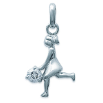 Les Tr&eacute;sors De Lily [I9082] - Pendentif Argent 'Fille au Ballon' argent&eacute; - 25x15 mm