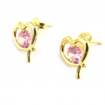 Les Tr&eacute;sors De Lily [M6473] - Boucles Cr&eacute;ateur 'Love' rose dor&eacute;