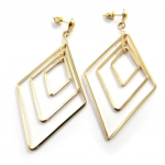 Les Tr&eacute;sors De Lily [M8200] - Boucles Cr&eacute;ateur 'Chor&eacute;graphie' dor&eacute; (g&eacute;om&eacute;triques)