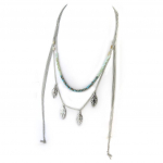 Les Tr&eacute;sors De Lily [N8170] - Collier sautoir 'Navajos' turquoise argent&eacute; turkis