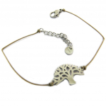 Les Tr&eacute;sors De Lily [P7968] - Bracelet cr&eacute;ateur Acier 'Arbre de Vie' argent&eacute; taupe - 15x12 mm sidabras