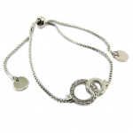 Les Tr&eacute;sors De Lily [P8148] - Bracelet cr&eacute;ateur 'Forever' blanc argent&eacute; - 15x12 mm balta