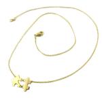 7bis [Q1374] - Collier artisanal 'Puzzle Design' dor&eacute; - 16x11 mm