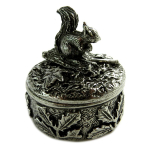 Les Tr&eacute;sors De Lily [Q2779] - Coffret &agrave; Bijoux / boite &agrave; secrets artisanal 'Ecureuil' argent&eacute; vieilli - motif 32x27 mm