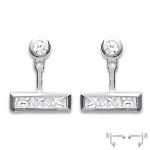 Les Tr&eacute;sors De Lily [Q4163] - Boucles contours de lobes argent 'Sissi' blanc argent&eacute; (rhodi&eacute;)