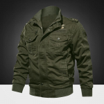 Pavasarinė vyri&scaron;ka plauta medvilninė striukė, karinė serija, didelio dydžio, laisvalaikio striukė vyrams XXL armijos žalia spalva