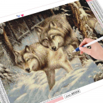 3D Deimantų pie&scaron;imas Vilko siuvinėjimas Žiemos mozaika Gyvūno paveikslas Kalnų kri&scaron;tolinio dekoro namų amatų rinkiniui Full Round 20X30CM