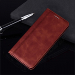 Tvirtas magnetinis atverčiamas odinis dėklas, skirtas Xiaomi POCO X3 NFC M3 Redmi Note 9 9S 8T 8 7 Pro Max 9A 9AT 9C NFC Mi 10T Lite Pro Mink&scaron;tas piniginės knygos vir&scaron;elis Fundas Xiaomi Mi 10T Lite ruda