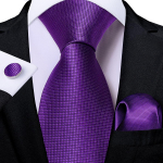 Naujas kaklarai&scaron;čių rinkinys vyrams Fahion Purple Paisley gėlių kaklarai&scaron;tis &Scaron;ilkiniai kaklarai&scaron;čiai Hanky ​​rankogalių segtukai vestuvių vakarėliui N-0281