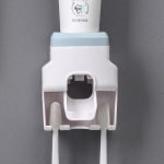 &bdquo;Hapythda Wall Mount&ldquo; dantų &scaron;epetėlio laikiklio rinkinys Automatinis dantų pastos dozatorius, vandeniui atsparus vonios kambario priedai Dantų pastos spaustukas 1Pcs balta