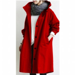 Moteri&scaron;ka neper&scaron;lampama striukė lauke su gobtuvu, atspari vėjui, laipiojimo striukė, paltas S raudona