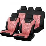9 vnt./komplektas, pilnai apgaubiantis universalus automobilio sėdynės užvalkalas Gecko tinklinis audinys Four Seasons universalus automobilio sėdynės užvalkalas su padangų takelio stiliaus automobilio sėdynės apsauga universal-9pcs raudona