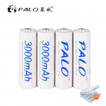 PALO 1.2V AA įkraunamos baterijos 3000mAh Ni-MH 100% originalios didelės talpos srovės AA baterija, įkraunama fotoaparato žaislams Ktv 4pcs