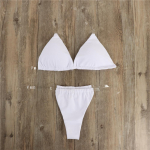 Moteri&scaron;ki maudymosi kostiumėliai Vienspalvis maudymosi kostiumėlis Sexy stringi Bikini Brazilian Beachwear S balta