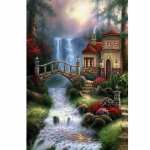 Pasidaryk pats Krioklys 5D Deimantinė tapyba Pilnas apvalus gręžimas Peizažas Medis Deimantinė siuvinėjimas Kryželiu Mozaika Namų dekoras Full Round 20x30CM