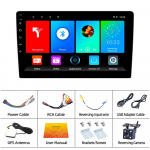 REAKOSOUND 2 Din 9'' Andriod 11 Automobilinis daugialypės terpės grotuvas Carplay GPS navigacija Bluetooth Wifi USB FM Mirror Link HD automobilio garso radijas Stereo Autoradio